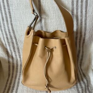 Tan Leather Bucket Bag